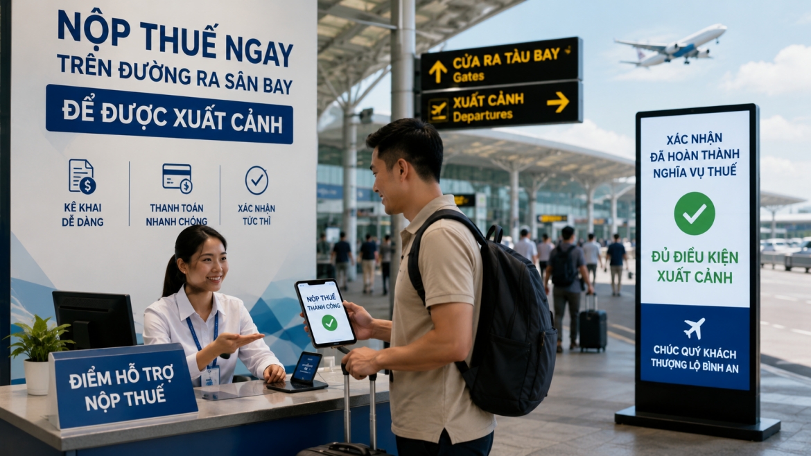 Có thể nộp thuế ngay trên đường ra sân bay để được xuất cảnh